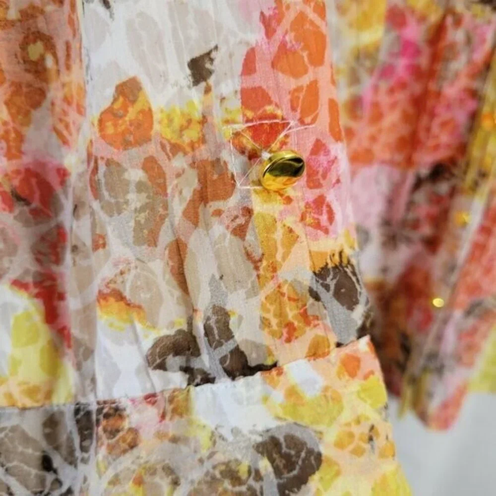 JM Collection Blouse Floral Sz 18 Breezy Flowy BOHO Feminine Vacation embellish - Picture 6 of 9